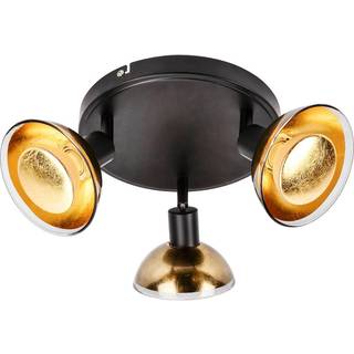 Lindby Erin loftspot, sort/guld, Ø 22 cm, glas