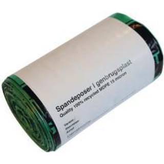 Spandepose 100% genbrug MDPE 500x500mm 20 liter 15my grøn