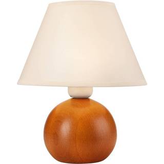 Bordlampe Gill, rustikt træ/skærm hvid
