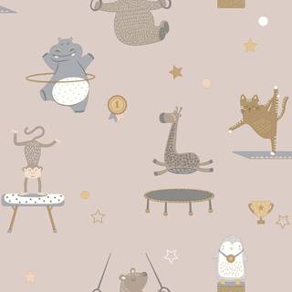Albany Wallpaper Animal Gymnastics 13241