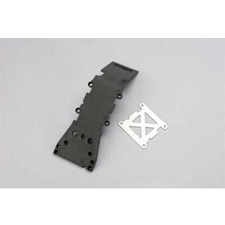 Traxxas - TRX4937A - Skidplate, front plastic (grey)/ stainless steel plate