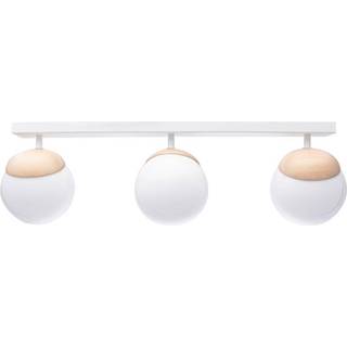 Loftlampe Sfera 3 lyskilder direkte lang glas/træ
