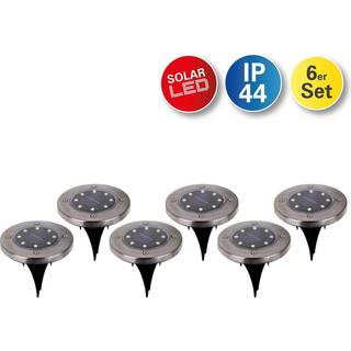 Kian LED-lampe med jordspyd solcelle, sæt m. 6 stk