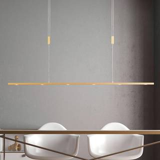 Quitani LED-pendellampe Tolu, længde 119 cm, messing