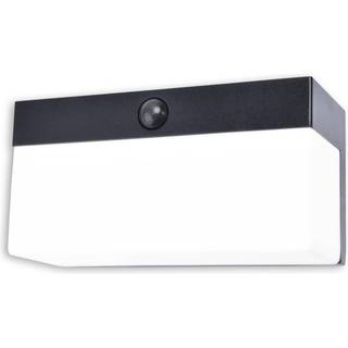 LUTEC FRAN udendørs LED væglampe med solceller, H9,1 cm, IP44, sort