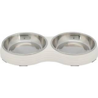 Trixie Bowl Set melamine/stainless steel 2x0.2 l/ø13cm/27x3x14cm