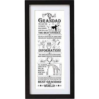 The Ultimate Gift for Man Wall Art Worlds Best Grandad med Sort Ramme