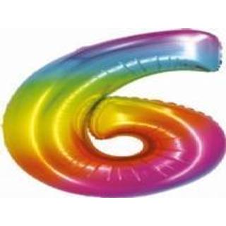 Regnbuefarvet folieballon, 76 cm - tallet 6