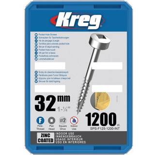 Træskrue Kreg SPS-F125; Pan Head; 1,25''; 32 mm; 1200 stk.