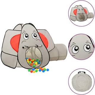 legetelt til børn 174x86x101 cm 250 bolde elefant grå
