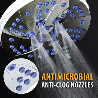 Aquadance Antimicrobial 6-Setting Bruser Head Soft Purple/Chrome 6 """"