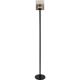 Salerno LED-gulvlampe, 2.700 K, sort/røg