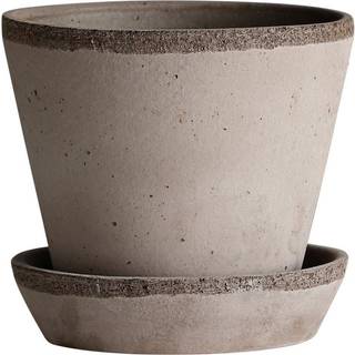 Bergs Potter Julie Krukke Med Underkop Ø21 Cm - Havekrukker & Plantekasser Terrakotta Grå - JG21S