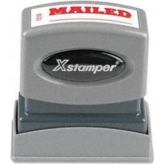 XSTAMPER 1218 Sendt med plads til indledende eller dato Pre Inked Laser Graveret gummistempel R?d bl?kindtryk St?rrelse: 1/2 """" X 1-5/8 """"
