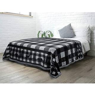 Pavilia Winter Cabin Sherpa Blanket Kast Twin | Flannel fleece julet?ppe | Plaid Holiday Blanket Gift | Plys bl?d varm hyggeligt reversibel mikro