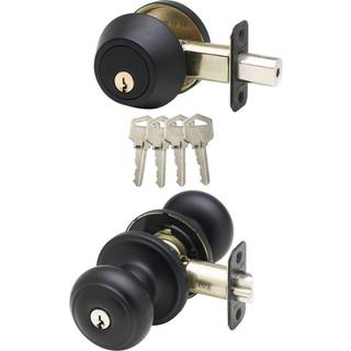 Copper Creek CKDB141BC Colonial Door Knob Keyed With Deadbolt Combination Black