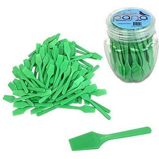 PANA 100st Cosmetic Make Up Disponible Plastic 2,5 """" Spatlar Skinvård Ansikt Cream Mask Spatula (100 stycken i en behållare) (Apple Green)