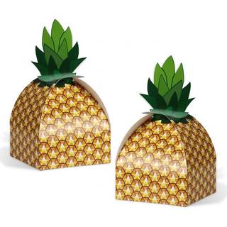 50stk ananas favoritkasser 3D Stor ananasfest favoriserer poser til Hawaiian Luau ananas tema festdekorationer Summer Tropical Party Supplies
