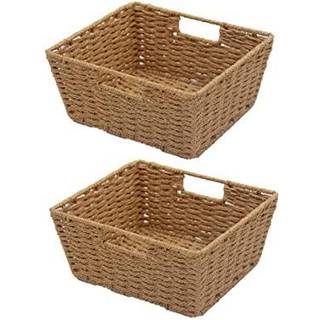 Kovot vævet kurvopbevaringskurve med indbyggede bærehåndtag-9,75 """" L x 8,5 """" W x 4.5 """" H (2-pack)