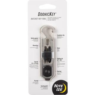 Nite Ize Doohickey Ratchet Key Tool - Keychain Multitool With Carabiner Clip - Pocket Tool med herskerflaskeåbner -skruenøgler Pry Tool Scoring P