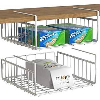 Simple Houseware Under Shelf Basket White - 2 Pack