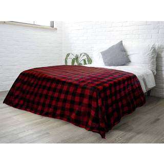 Pavilia sort og r?d b?ffel plaid fleece kast t?ppe til sofa bl?d rutet flanel t?ppe til sofa plaid julesofa kast seng varm hyggeligt dekorativt t