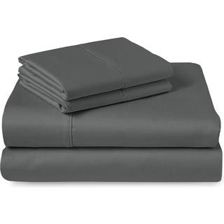 Pizuna Pure 100% bomuldsark Queen St?rrelse Luksuri?s 400 tr?dt?lling Lang h?fteklammer Bomuld Satenplader Dronning med 15 """" Deep Pocket (k?mpet