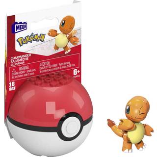 Mega Construx Pokemon Charmander Construction Set Building Toys for Kids [Amazon Exclusive] R?de 16 stykker