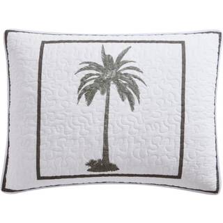 Tommy Bahama | Palm Island Collection | SHAM - 100% BOMULL Bl?d og ?ndbar med konvolutlukning forudvasket for ekstra bl?dhed Standard Gray