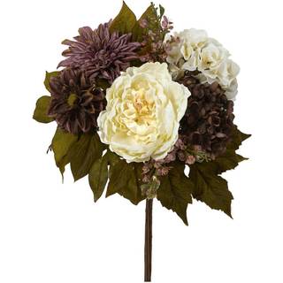 N?sten naturlig 16in. Peony Hydrangea og Dahlia kunstig blomsterbuket (s?t af 2)