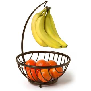 Spectrum Ashley Tree Hanger Basket Producer Saver Banana Holder & Open Wire Fruit Bowl til k?kkenbord og spisebord Bronze