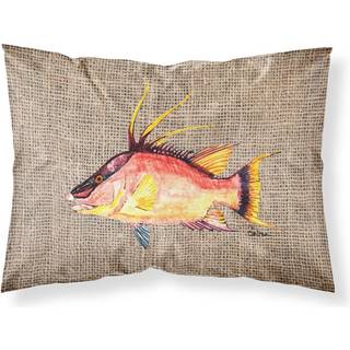 """" Caroline's Treasures 8753Pillowcase Hog Snapper på faux jute -stof Standard Pillowcase Large Multicolor """"
