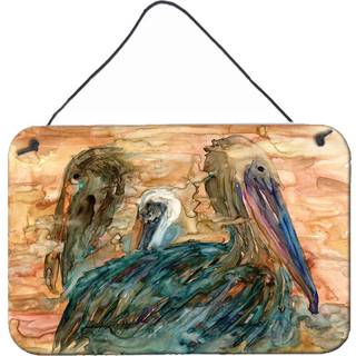 """" Caroline's Treasures Abstract Pelicans Wall eller Door Hanging Prints 8977DS812 8 """" ""H X 12"" """" W multicolor """"