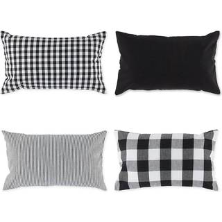 DII Assortered Navy/Off White Pillow Cover 12x20 Set/4