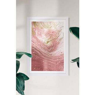 Wynwood Studio 13 x 19 i abstrakte krystalblger Moderne indrammet vgkunsttryk Agate En Bedroom Pink Gold