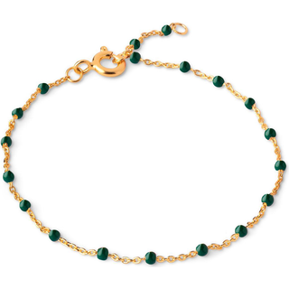 Enamel - Lola PETROL GREEN armbånd  i forgyldt sølv