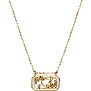 Maanesten Zodiac Aquarius Halskæde 18 kt. Forgyldt Sølv 2584a - Dame - 925 Sterling Silver