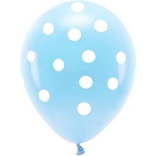 6 stk. Øko-venlige balloner himmelblå prikker 33 cm – Festlig og bæredygtig pynt