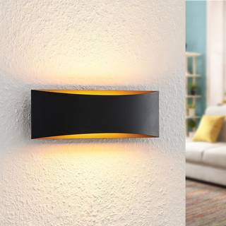 Arcchio LED-væglampe Jelle, 27 cm, sort/guld, op/ned