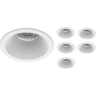 Fordelspakke 6x Noxion Forsænket Spot D-round MR16 Hvid | Udsnit 70mm - GU10 sokkel