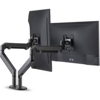 WERGON - Alma - Justerbar Dual Desktop holder med Gasfjederarme - Monitor skærme Max 27 - Mørkegrå