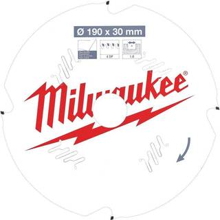 Rundsavsklinge til træ Milwaukee 4932471304; 190x30x1,8 mm; Z4; 10°