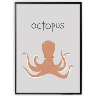 XO Posters Poster Octupus One Size  Orange.  One Size  Unisex