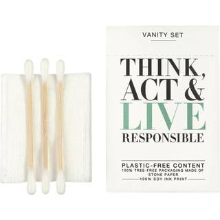 Think Act & Live Responsible hygiejnesæt med 3 vatpinde og 3 vatrondeller