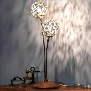Paul Neuhaus Greta bordlampe, rust/guld, metal, 2 lyskilder, G9