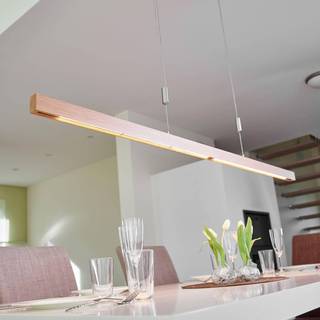 Quitani LED-pendel Nora, eg natur, længde 158 cm
