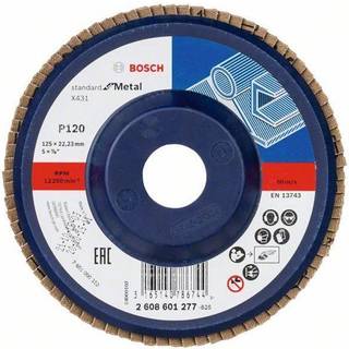 BOSCH Lamelslibeskive X431, Standard for Metal X431 Standard for Metal, lige version, plast skive, 125x22.23mm, korn 120