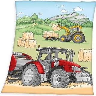 Traktor Fleece tæppe - 130 x 160 cm