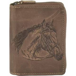 Geldbörse Pferd 10x13cm "Vintage" antikbraun | Greenburry,de 821A-HORSE-25