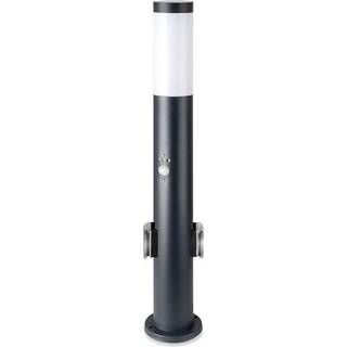 Pullertlampe - 60 cm, PIR-sensor, Fatning, Rustfrit Stål, IP44, Sort